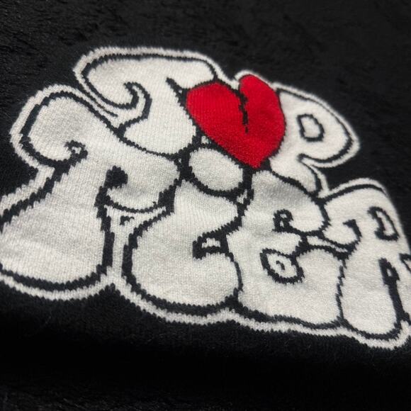Graphic “Top Tier” Beanie - Black/White/Red - Picture 2 of 3